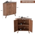 thumbnail image 3 of WARAYZ Corner Cabinet with Double-Layer Storage, Curved Carved Doors, Magnetic Handles, Anti-Tip, 23.6"W x 31.4"H x 23.6"D, Walnut, 3 of 9