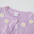 thumbnail image 3 of GYRATEDREAM Girls' Knitted Bolero Cardigan Sweater Kids Long Sleeve Button Closure Cropped Knitwear Cover Up for 7-8Y Purple, 3 of 10
