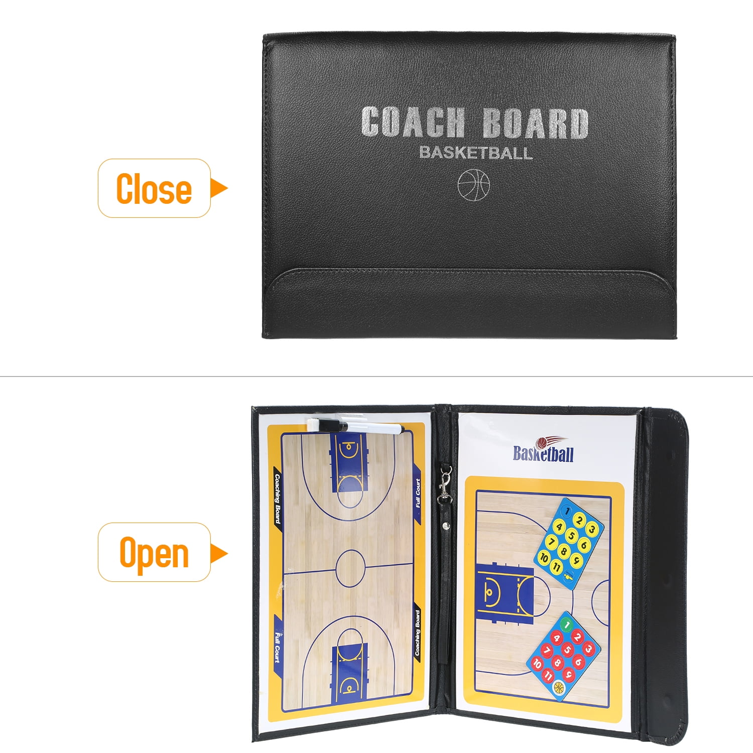 Basketball Coaches Tactic Board Foldable Strategy Clipboard