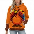 thumbnail image 6 of Women's Thanksgiving Hoodies Cute Turkey Graphic Pullover Sweatshirt Trendy Casual Long Sleeve Holiday Tops, 6 of 7