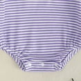 thumbnail image 5 of Staki Baby Girl Bodysuit Halloween Baby Clothes Newborn Striped Smocked Romper Infant Onesie Bodysuit Shirt Fall Outfit(Purple,6-12 Months), 5 of 5