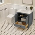 thumbnail image 5 of Ayna Decors Rooh 30 in Charcoal Grey Bathroom Vanity Set with White Quartz Countertop, Brass Faucet, & 30 in Matching Mirror | Pop-Up Drain & P-Trap Included | Brushed Nickel Hardware | AVR30CG3122, 5 of 10