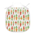 thumbnail image 1 of Carrot Dining Chair Pad, Cartoon Style Root Vegetables with Leaves Natural Healthy Food, Water Resistant Pillow with Straps for Kitchen Seats, 12 Pieces Set, Burnt Sienna Orange, by Ambesonne, 1 of 5
