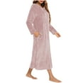 thumbnail image 5 of CAIXIA Long Robes For Women Silk Women's Soft Flannel Long Sleeve Zip Up Sleepwear Robe Cozy Loungewear With Pockets Home Wearable Blanket For Relaxation, 5 of 6