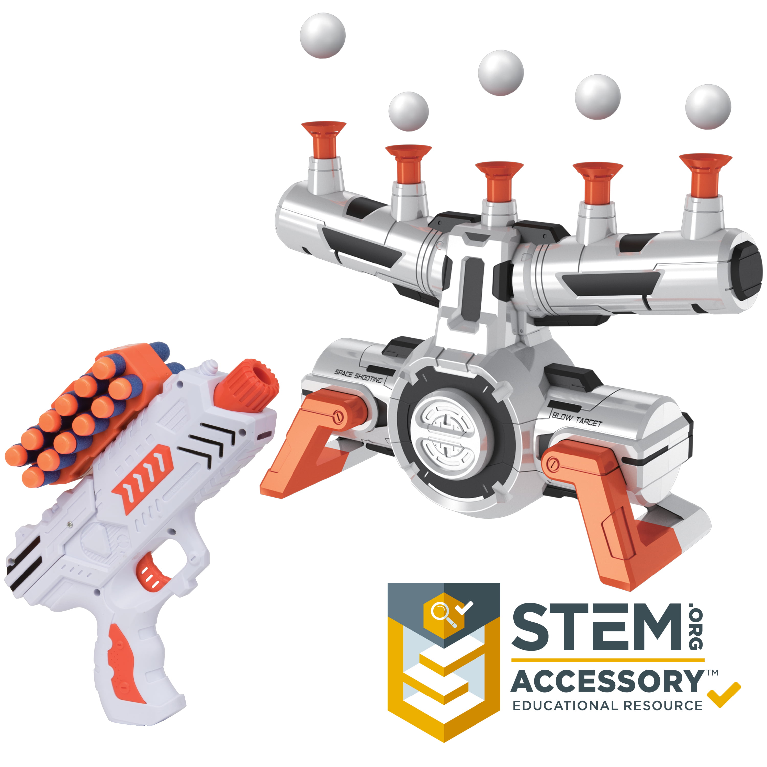 AstroShot Zero G Floating Orbs Nerf Target Practice with Blaster Toy Guns for Boys or Girls and Foam Darts USA Toyz Compatible Nerf Targets for Shooting
