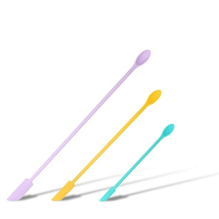 

MODERN HOMEZIE 3pcs Silicone Spatulas 2 Heads Long Bottle Scrapers Kitchen Baking Utensils Colorful