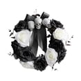 thumbnail image 1 of Colgador de puerta Guirnalda de la puerta delantera de Halloween Flor de rosa artificial Cabeza de calavera Bowknot Guirnalda colgante para la pared Fiesta de Halloween Decoración de la casa embrujad Irfora Colgador de puerta, 1 of 7