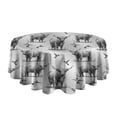 thumbnail image 5 of Gray Highland Cow Hummingbird Pattern Round Tablecloth 60"x60",Wrinkle Wipeable Table Cloth for Kitchen Dining Room Picnic Patio Party, 5 of 6
