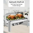 thumbnail image 5 of Faitaliicy Rectangular Roll Top Chafing Dish Buffet Set Chafing Dishes For Buffet Stainless Steel Commercial Roll Top Lid Food Service Warmer For Parties Wedding Birthday Christmas, 5 of 7