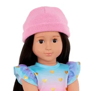 Our Generation Lovely Hearts Pink Hat & Gradient Dress Outfit for 18 Dolls