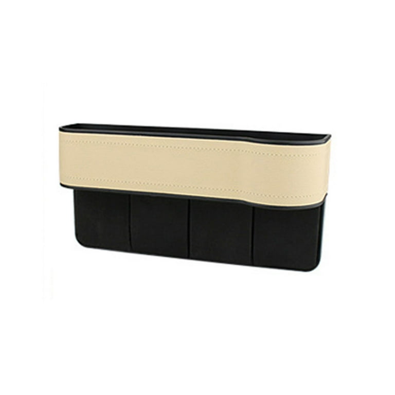 Carevas Car Seat Gap Organizer Seat Gap Filler Storage Box Between Front  Seat Premium PU Leather Console Catcher Universal Pocket 