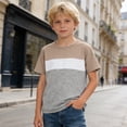 thumbnail image 2 of Shachafan Boys Color Short Sleeve Tee Casual Crew Neck Blend Graphic T Shirt For Kids Youth Children Comfortable Playwear Baby Girls Long Sleeve, 2 of 4
