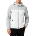 thumbnail image 3 of VBVC Men's UPF 50+ Color Block Hooded Windbreaker Jacket with Zip Pockets,Full Zip Outdoor Hiking Running Rain Jacket For Men,Gray,S-4XL, 3 of 7