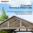 thumbnail image 5 of Sunjoy 12 x 14 ft. Hardtop Gazebo Premium Brown Cedar Wood Frame Gable Roof Gazebo with Ceiling Hook, 5 of 10