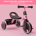 thumbnail image 6 of KORIMEFA Toddler Tricycle for 2-5 Year Old, Kids Trike with Storage Basket 3 Wheel Bike Birthday Toys Gift for Girls Boys, Pink, 6 of 11