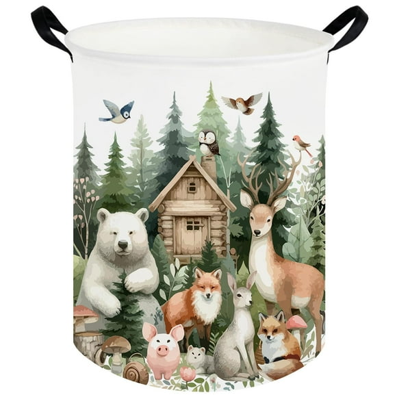 Cesto para ropa de bebé FXOCSHE 50x40 cm impermeable Bosque