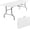 White, variant on 5 Feet Portable Folding Table Black, Steel Legs Fold-in-Half with Carrying Handle Rectangular Plastic Foldable Table for Party, Wedding, Camping, Picnic, Dining, Indoor Outdoor Events