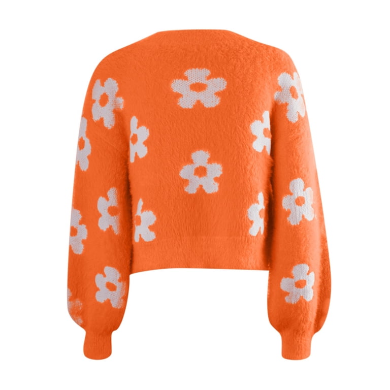 【YLEVE】COTTON CARDIGAN / ORANGE / 5 (XL) Fsqjgq Oversized Cardigan Sweater for Women Fall Winter Fashion