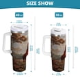 thumbnail image 3 of 40 oz Insulated Stainless Steel Tumbler Double Wall Stainless Steel Tumbler with 2-Way Drinking Oil Painting Of Giraffe, 3 of 9