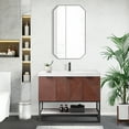 thumbnail image 3 of Mahon 42B" Bath Vanity in N. American Deep Walnut with White Grain Stone &Mirror, 3 of 16