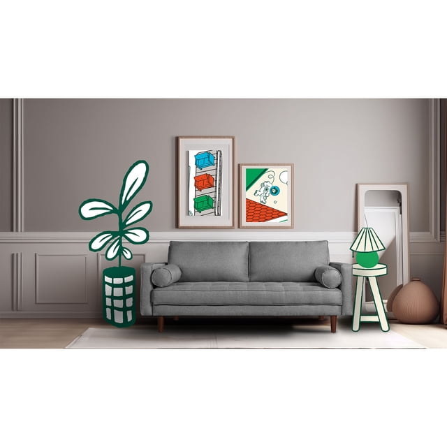 Sofá Cama De Lino Gris Claro Beehive Memory Foam Modelo Salim