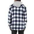 thumbnail image 3 of Ma Croix Mens Flannel Hoodie Jackets for Men Long Sleeve Plaid Shirt, 3 of 9