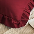 thumbnail image 3 of Ayanshi Bedding Ruffle Pillow Shams Queen Size Set of 2, 20X30 -Ruffled Fringe Design Pillow Cases Soft & Smooth - Unique Collection Pillow Covers 20X30 - Burgundy, 3 of 7