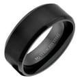 thumbnail image 2 of Metals Jewelry Men's / Women's 8mm Black Plated Stainless Steel Brushed Center Beveled Edge Band Ring Size 7.5, 2 of 8