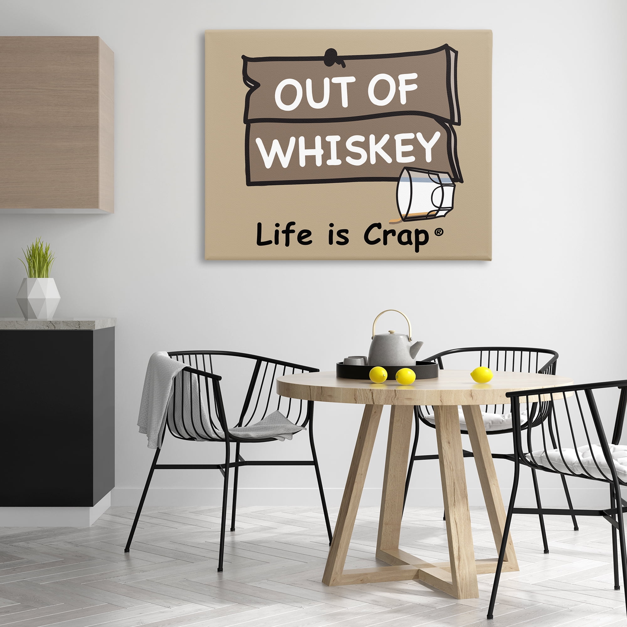 Stupell Industries Out Of Whiskey Novelty & Humor Painting Wrapped Canvas Art Print Wall Art, 48 x 36