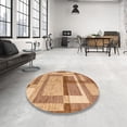 thumbnail image 3 of Ahgly Company Indoor Round Abstract Red Abstract Area Rugs, 6' Round, 3 of 6
