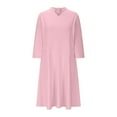 thumbnail image 5 of Arnsht Casual Dresses for Women Semi Formal Fit and Flare 3/4 Sleeve A-line Solid Color Work Dress with Pockets Pink L, 5 of 9
