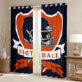 thumbnail image 2 of jejeloiu American Rugby Sports Curtains Pack of 2 (42x84 Each),Deepblue Orange Curtains Blackout For Teens, 2 of 6