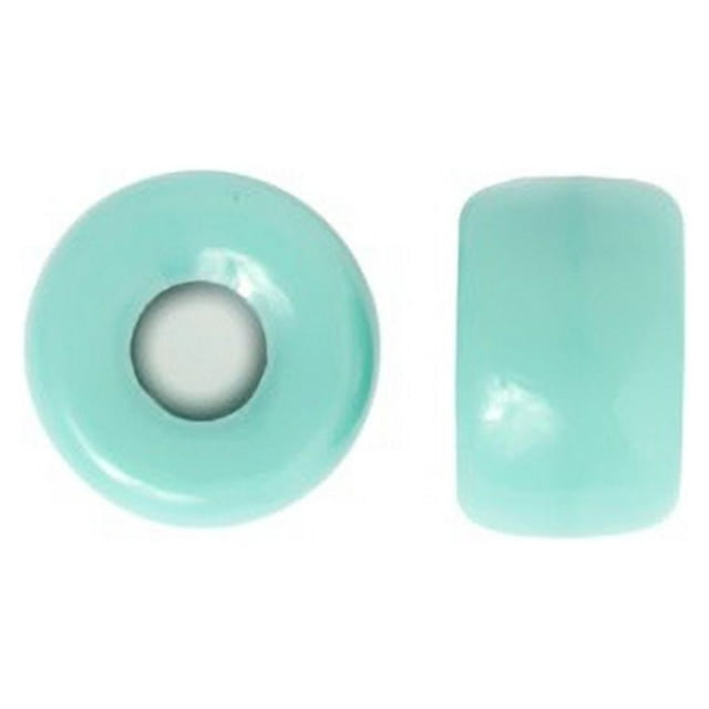 John Bead 100pcs 9mm Glass Crow Beads | Opaque Turquoise Glass Pony Bead