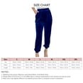 thumbnail image 5 of Elastic Waist, Side Pockets, Straight Leg, Pure Color Casual Style Blue XXL Women's Tapered Cuff Pants, 5 of 5