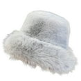 thumbnail image 2 of sunsanly Women Winter Bucket Hat Fuzzy Plush Thickened Windproof Heat Retention Solid Color Dome Faux Fur Fisherman Hat Outdoor Cap, 2 of 8