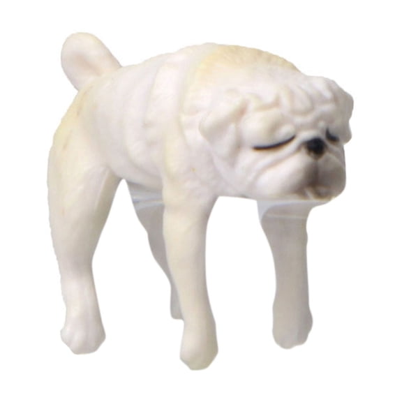 Clearance Desktop Ornament under $5,Realistic Pug Dog Figurine Hanging On Cup Rim DIY Garden Accessory