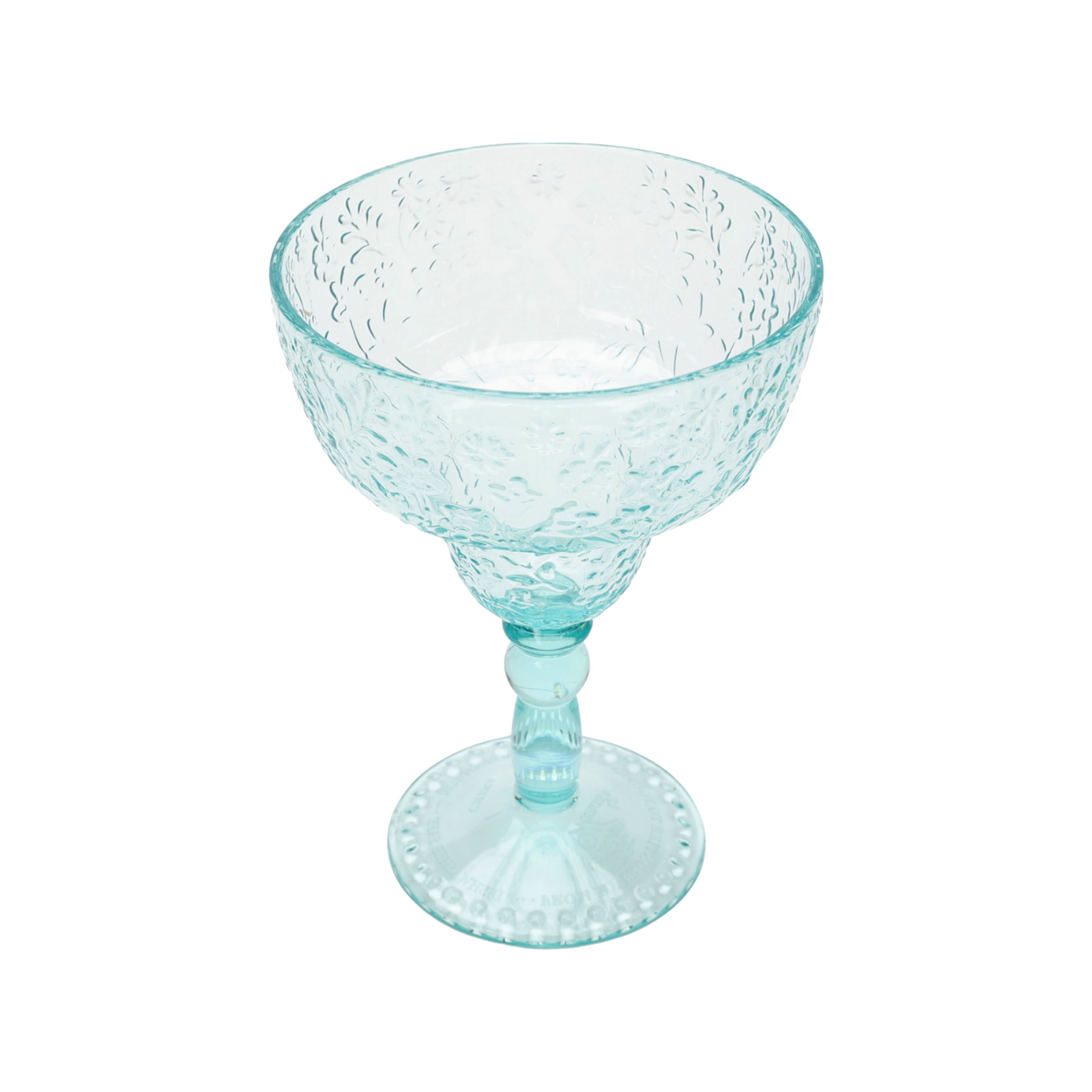 (2 pack) The Pioneer Woman Ditsy 14-Ounce Tritan Margarita Cocktail Glass, Teal