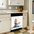 thumbnail image 3 of Cat Fishing on Shark Dishwasher Magnet Cover Decorative Sticker for Home Cabinet Kitchen 23" x26", 3 of 5