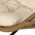 thumbnail image 3 of Yukon Outdoor Wicker Hanging Chair with Stand, Light Brown and Beige, 3 of 7
