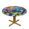 thumbnail image 3 of PIKWEEK  Round Tablecloth, Abstract Tablecloth for Side Table, Trippy Colorful Grunge Murky Gradient Toned, Fit Round Tables Diameter, for Indoor Outdoor Fits, Multicolor White, 3 of 7