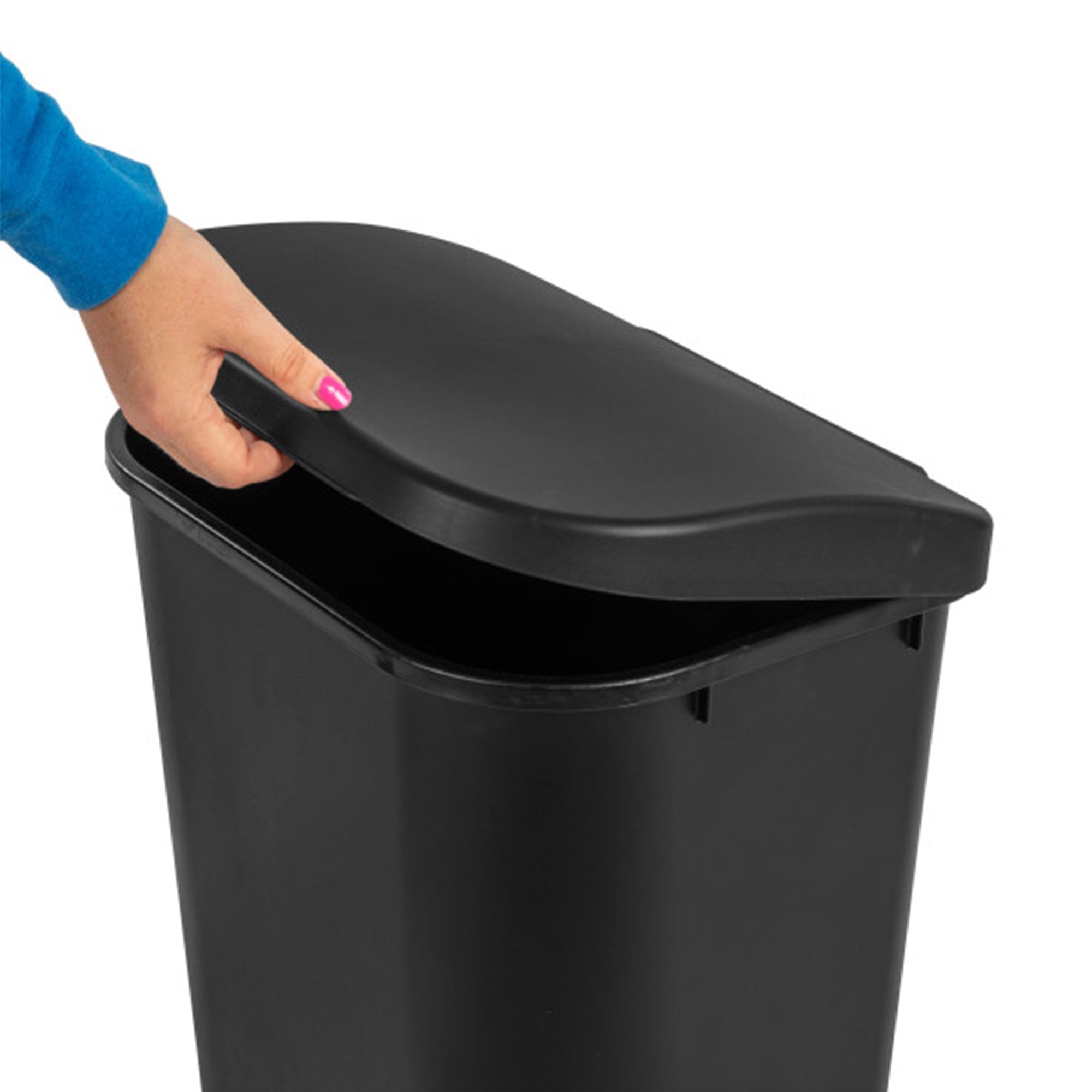Sterilite 11.3 Gal Lift Top Kitchen Trash Can Wastebaskets, Black (24 Pack)