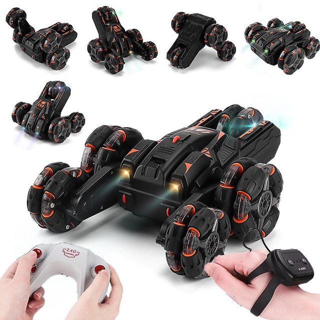 Remote Control Electric Fifth Wheel Swing Arm Stunt Drift Car Colorful Lights Music Gesture Induction Remote Control Car
