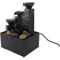 thumbnail image 2 of Tabletop Fountain Ornament, Elegant LED Light Circulating Water Desk Waterfall Fountain Decorative USB Powered With Stones For Living Room For Office (Ink Black),Ink Black, 2 of 9