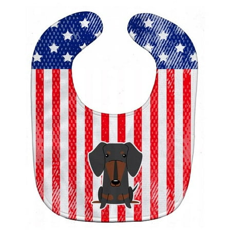 Patriotic USA Dachshund Black Tan Baby Bib