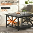 thumbnail image 4 of Coffee Table with Storage for Living Room, Small Square Center Tables with Seamless One-Piece Tabletop Farmhouse Style, Black, 4 of 8