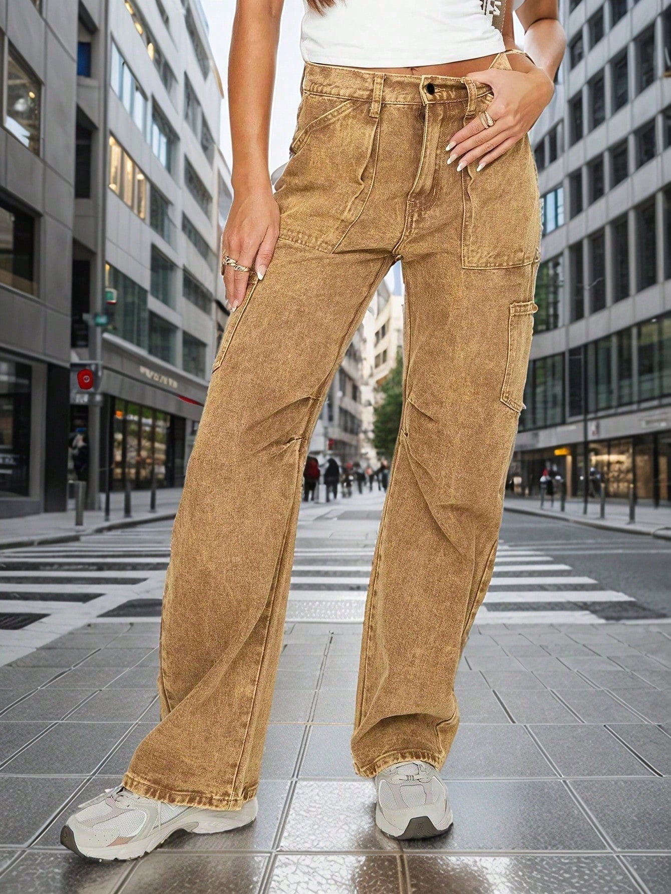 Y2K Flare Pants For Women Low Rise Cargo Pants Retro