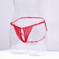 thumbnail image 5 of Elainilye Fashion Bikini Underwear for Women Sexy Thong Panties Sexy Lacy Underpants with Buttons for Controlling Length,Red, 5 of 9