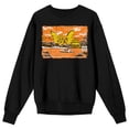 thumbnail image 4 of Godzilla Classic King Ghidora and Pagoda in Japanese Style Adult Black Crew Neck Sweatshirt-3XL, 4 of 6
