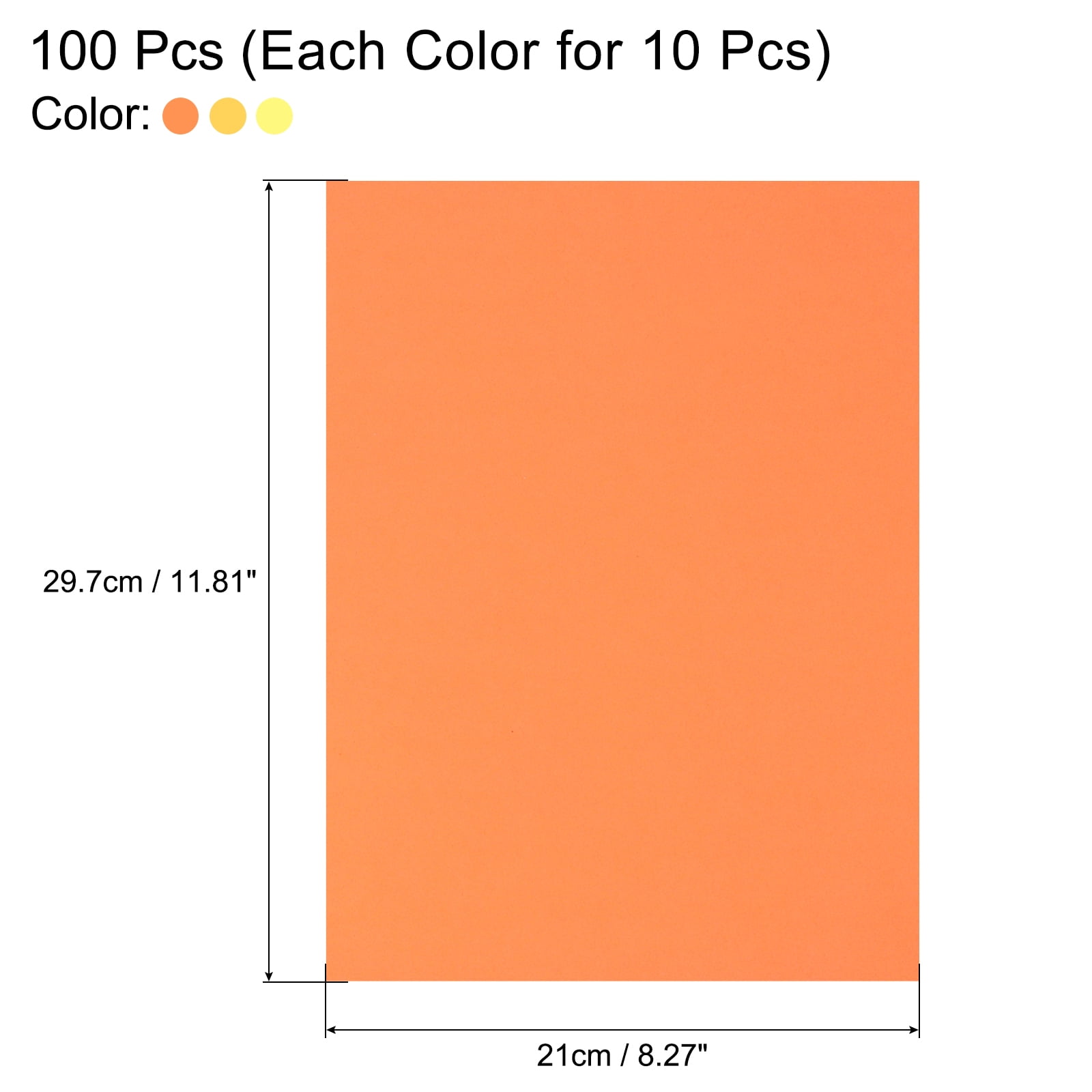 Uxcell Color Cardstock, Origami Cardstock Paper Sheets for Printing, DIY Drawing, Art Crafts Supplies Orange Red; Golden Yellow; Bright Yellow