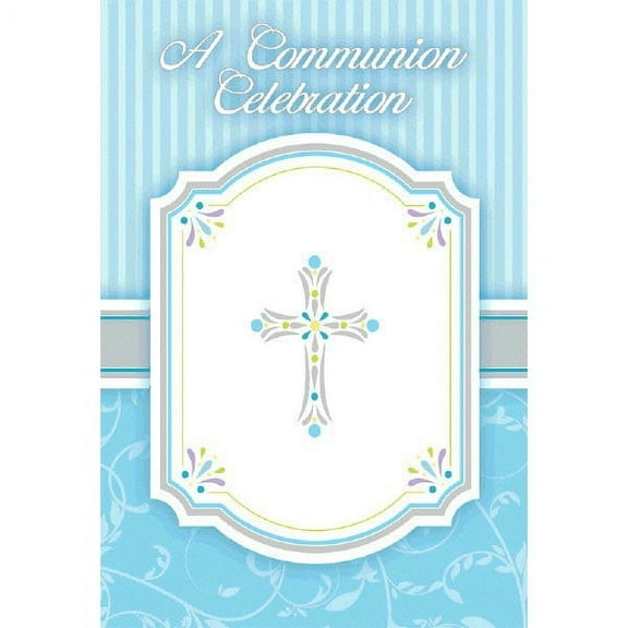 Religious 'Blessings Blue' Invitations w/ Envelopes (20ct)